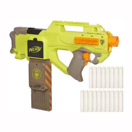 Бластер NERF Rayven + 18 светящихся в темноте стрел