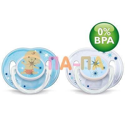 Avent Авент Пустышка силиконовая BPA-Free от 0 - 6 мес. (уп. 2 шт.)