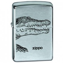 Зажигалка Zippo Alligator Brushed Chrome