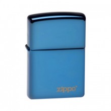 Зажигалка Zippo Classic синяя с логотипом