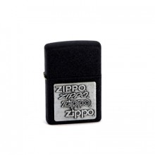 Зажигалка Zippo Black Crackle, с логотипом