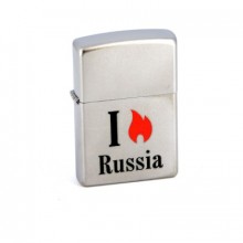 Зажигалка Zippo Flame Russia  Satin Chrome