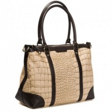 Женская кожаная классическая сумка Alessandro Birutti ab010_lightbeige_croco